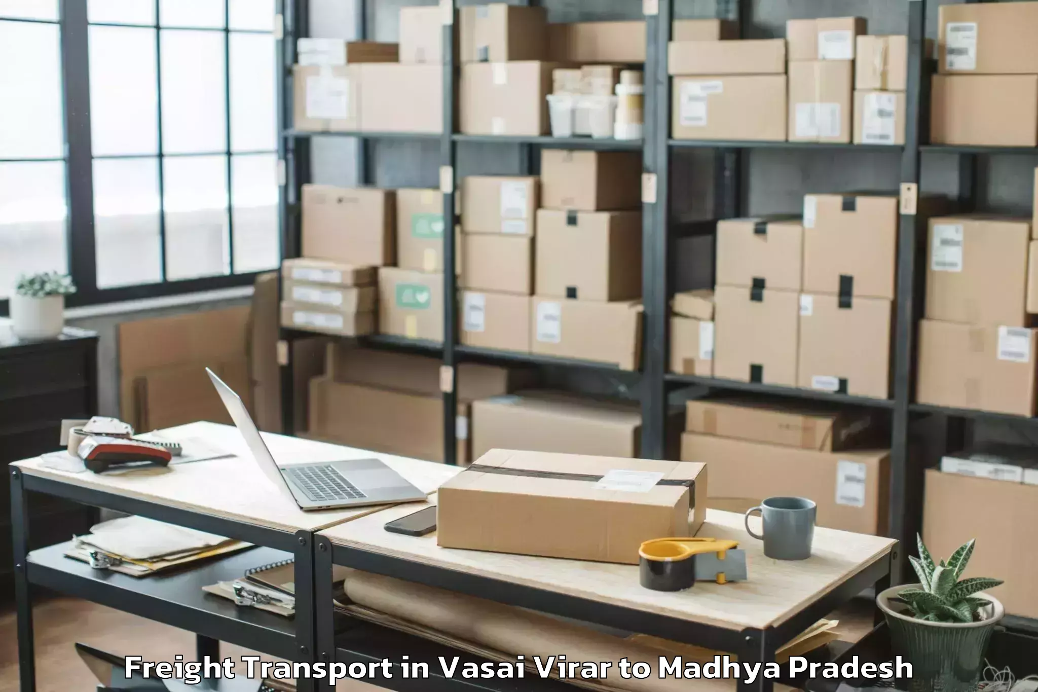 Book Vasai Virar to Thikri Freight Transport Online